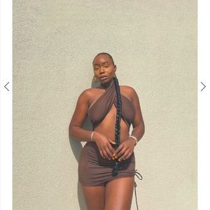 MyOutfitOnline open chocolate dress (M) New